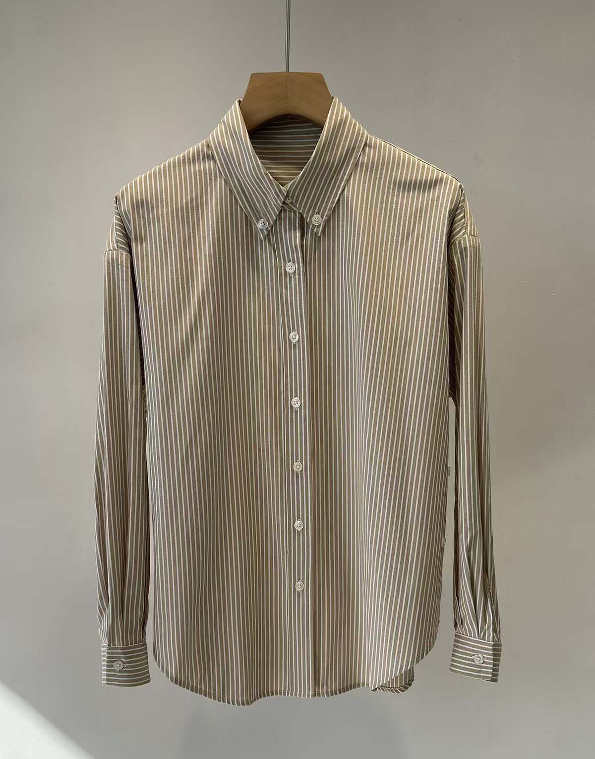 French-style anti-wrinkle striped shirt-104
